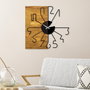 Wallity Reloj de pared decorativo de madera Nogal y Negro